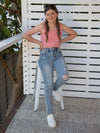 Mimi Rib Tank (Teen) - Salmon *