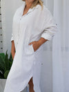 Zoe Shirt Dress - White *