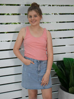 Mimi Rib Tank (Teen) - Salmon *