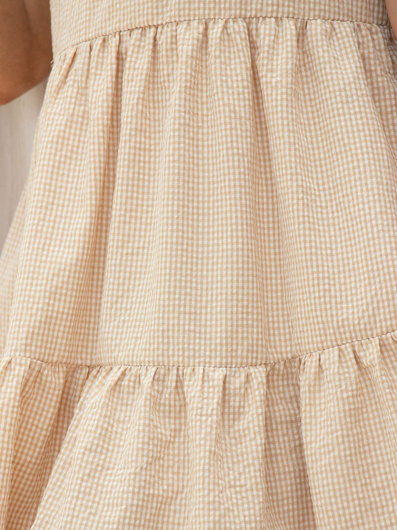 Gigi Dress - Beige Gingham *