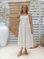 Luna Dress - Natural Gingham *