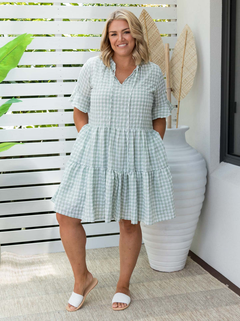 Ziggy Dress - Sage Gingham *