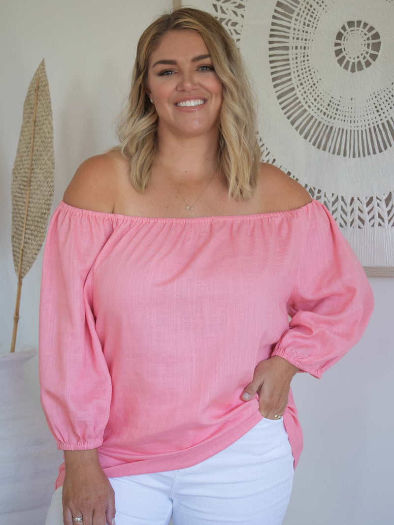 Sara OTS Top - Coral