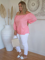 Sara OTS Top - Coral