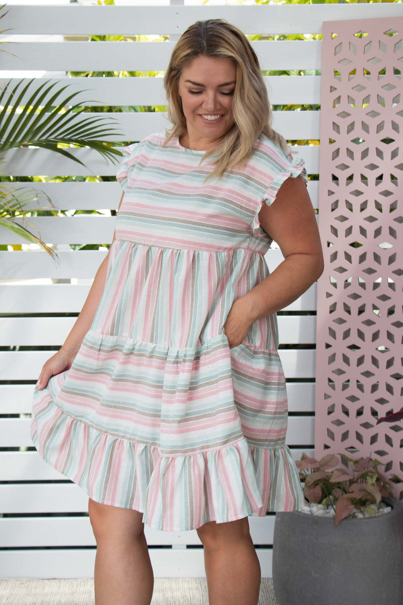 Frankie Dress - Lurex Stripe *