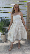 Luna Dress - Natural Gingham *