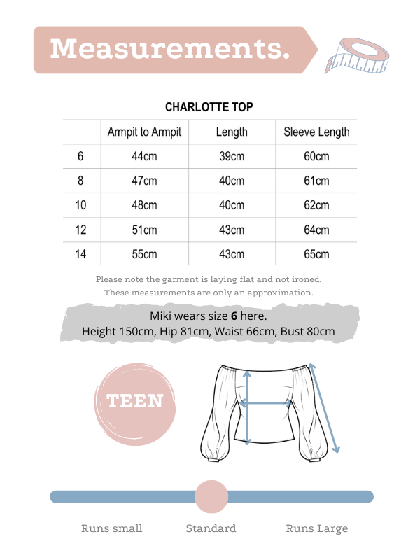 Charlotte Top  (Teen) - White *